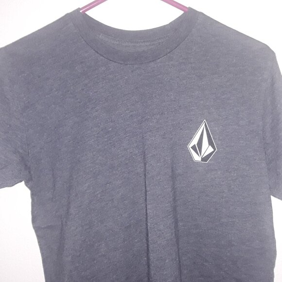 Mens Volcom , Small Blue Gray Crew T-Shirt - Picture 2 of 4